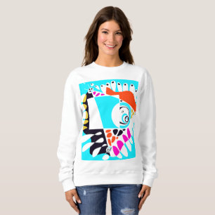 Bird’s Nest - Turquoise White Sweatshirt