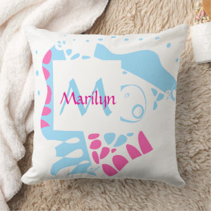 Bird’s Nest - White Blue Pink Name Cushion