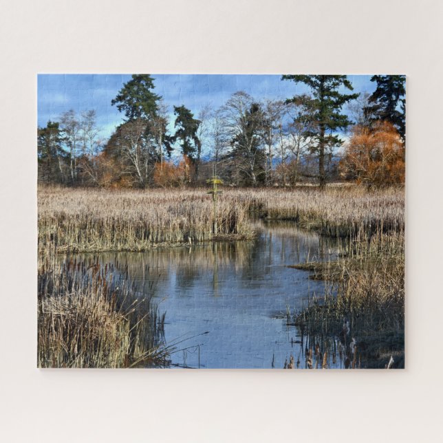 Bird sanctuary in river marsh jigsaw puzzle (Horizontal)