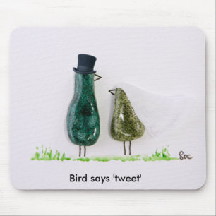 Bird says 'tweet' mouse mat