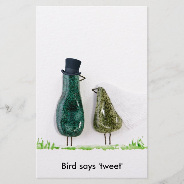Bird says 'tweet' stationery (Front)