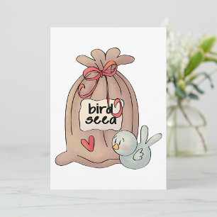 Bird Seed Bag with Bow and Heart  Invitation