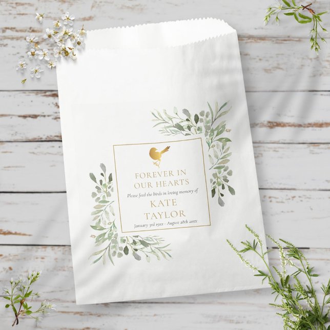 Bird Seed Packet Greenery Funeral Memorial Favour Bags (Creator Uploaded)