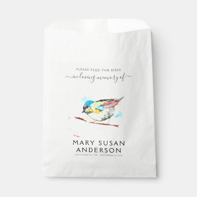 Bird Seed Packet Memorial Funeral Favour Bag (Front)