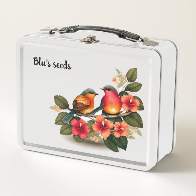 Bird seeds container metal lunch box (Front)