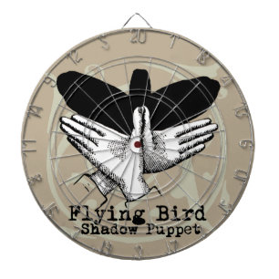Bird Shadow Puppet Hand Vintage Dartboard