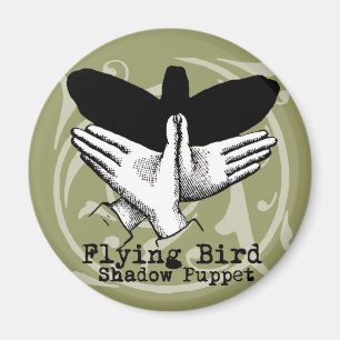 Bird Shadow Puppet Hand Vintage Magnet