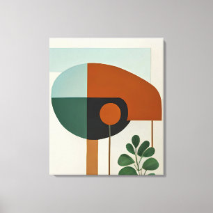Bird Shape Minimalist Abstract Canvas Print