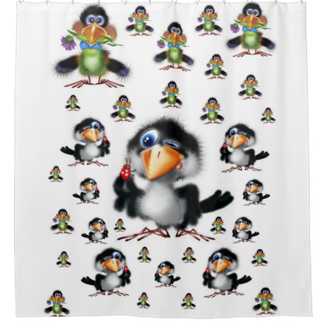 Bird Shower Curtain (Front)