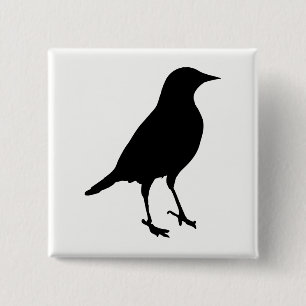 Bird Silhouette 15 Cm Square Badge