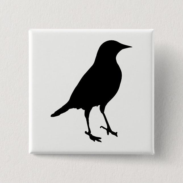 Bird Silhouette 15 Cm Square Badge (Front)