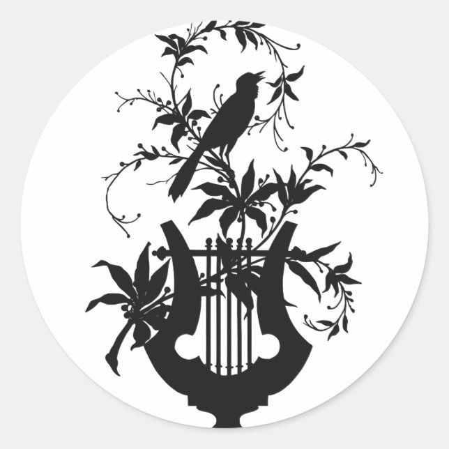 Bird silhouette classic round sticker (Front)
