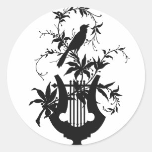Bird silhouette classic round sticker