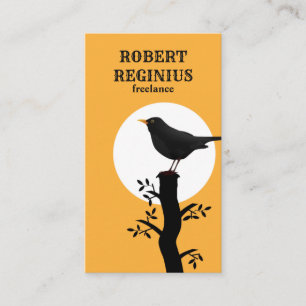 Bird Silhouette On Branch Business Card
