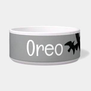 Bird Silhouette Pet Bowl with OREO Text
