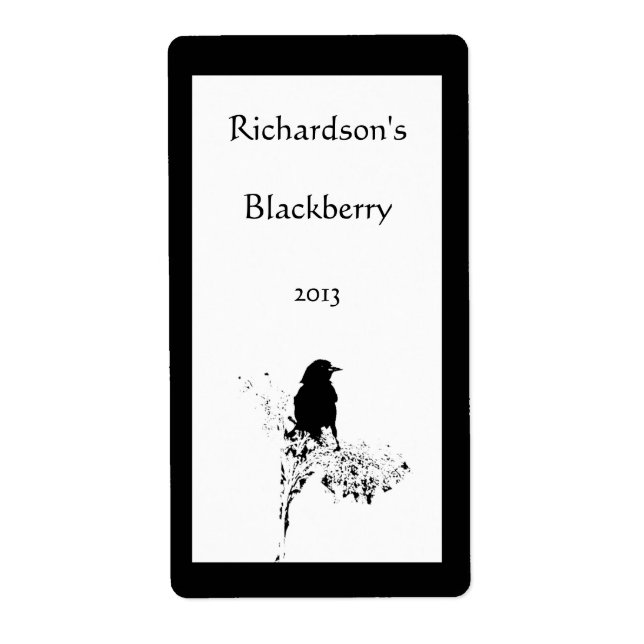 Bird Silhouette Wine Label (Front)