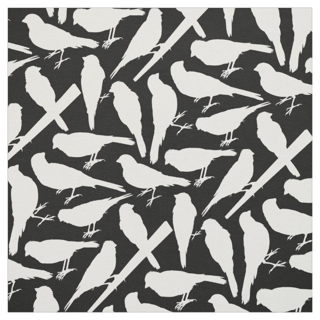 Bird Silhouettes Pattern Fabric (Swatch)