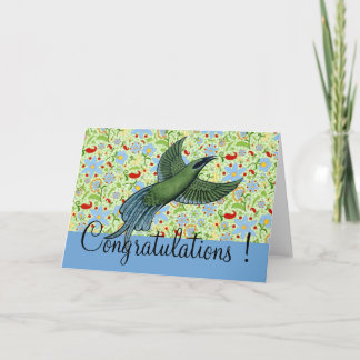 Bird Simply Flowers - Congratulations Card