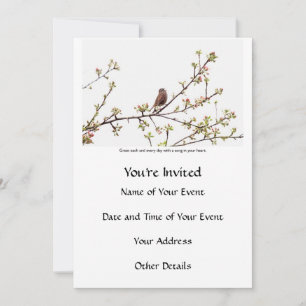 Bird Singing a Happy Song Invitation