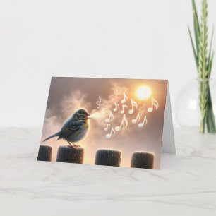 Bird Singing In Morning Sunshine Birthday Card