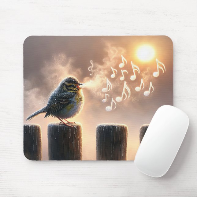 Bird Singing In Morning Sunshine Mouse Mat (With Mouse)