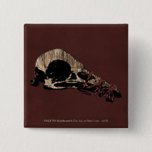 Bird Skull 15 Cm Square Badge