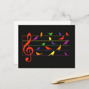 Bird Song, colorful design Postcard