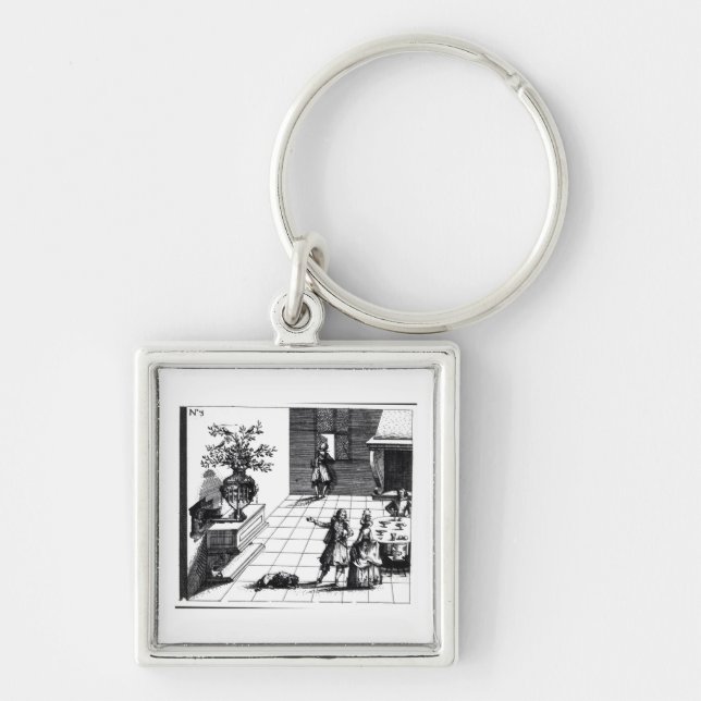 Bird song musical tree, published c.1670 (engravin key ring (Front)
