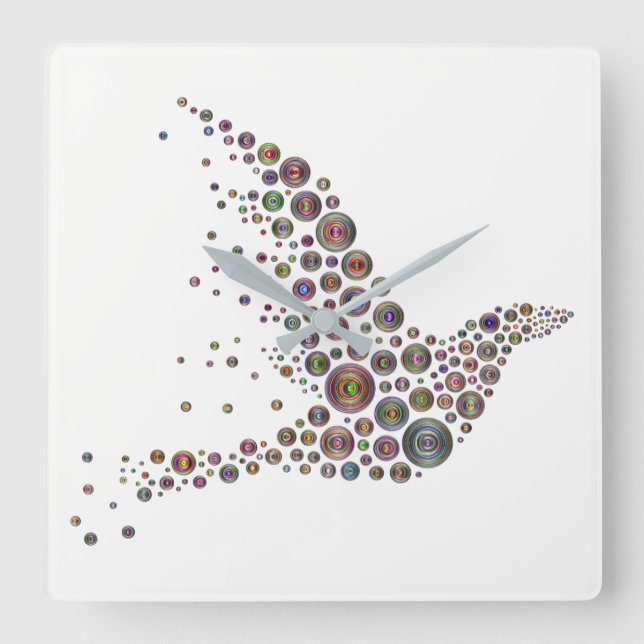 Bird Square Wall Clock (Front)