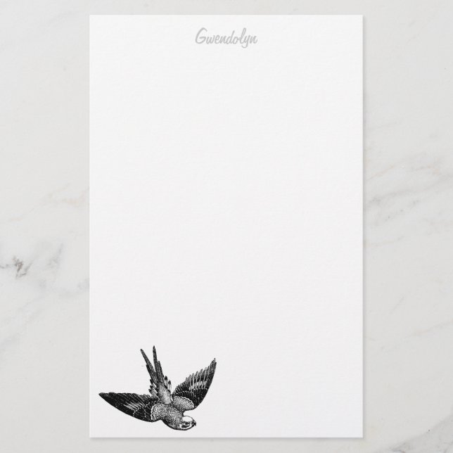 Bird stationery personalised (Front)