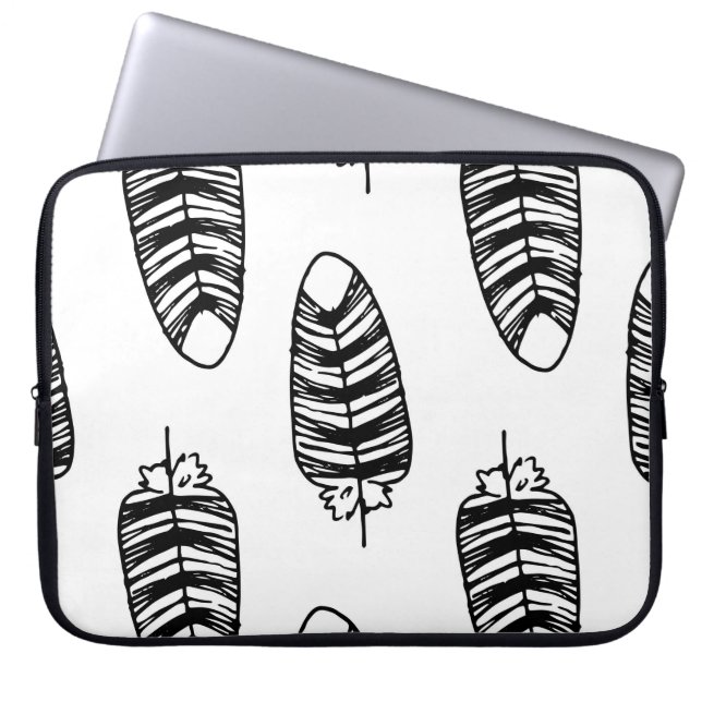 Bird striped feather pattern. Seamless pattern of  Laptop Sleeve (Front)