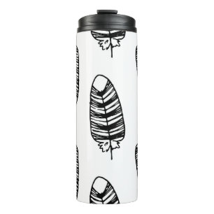 Bird striped feather pattern. Seamless pattern of Thermal Tumbler