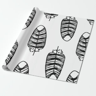 Bird striped feather pattern. Seamless pattern of Wrapping Paper