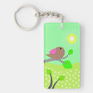 Bird & Sun Day & Night Key Ring
