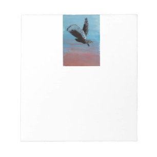 Bird Sunrise Art Tawny Owl in Flight Notepad