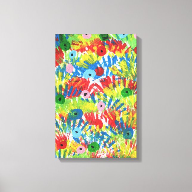 Bird Tail Feathers original Abstract art painting Canvas Print (Front)