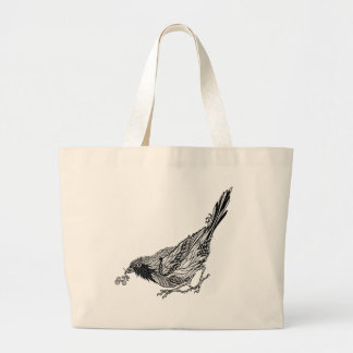 Bird Tattoo Large Tote Bag