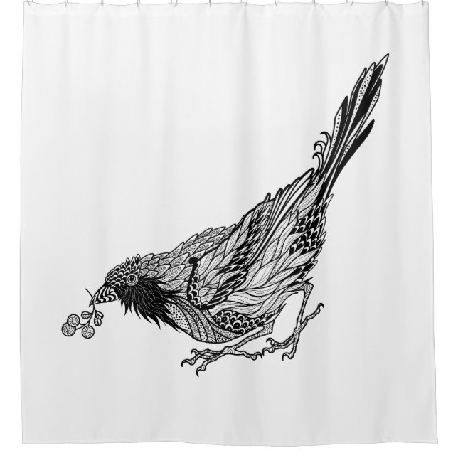 Bird Tattoo Shower Curtain (Front)