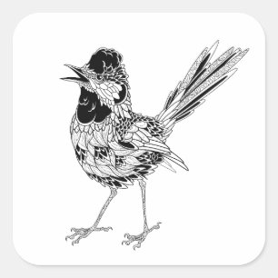 Bird Tattoo Square Sticker