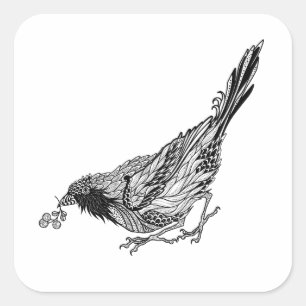 Bird Tattoo Square Sticker