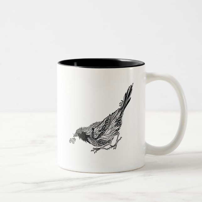 Bird Tattoo Two-Tone Coffee Mug (Right)