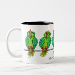 Bird Twitcher Mug, Name Can Be Added Two-Tone Coffee Mug