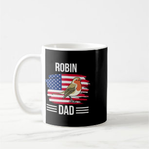 Bird Us Flag 4th Of July Father's Day Robin Dad Coffee Mug