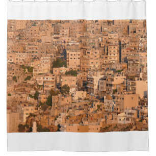 Bird view on Arab city. Amman. Jordan. Middle East Shower Curtain