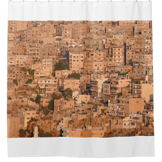 Bird view on Arab city. Amman. Jordan. Middle East Shower Curtain (Front)