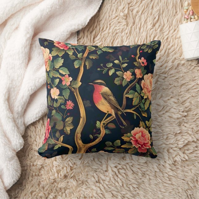 Bird Vintage Pattern Forest Floral Cushion (Blanket)