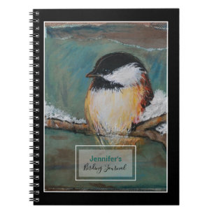 Bird Watcher Birding Journal With Chickadee