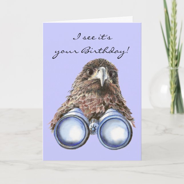 Bird Watcher Birthday Animal Humour Over the Hill Card (Front)