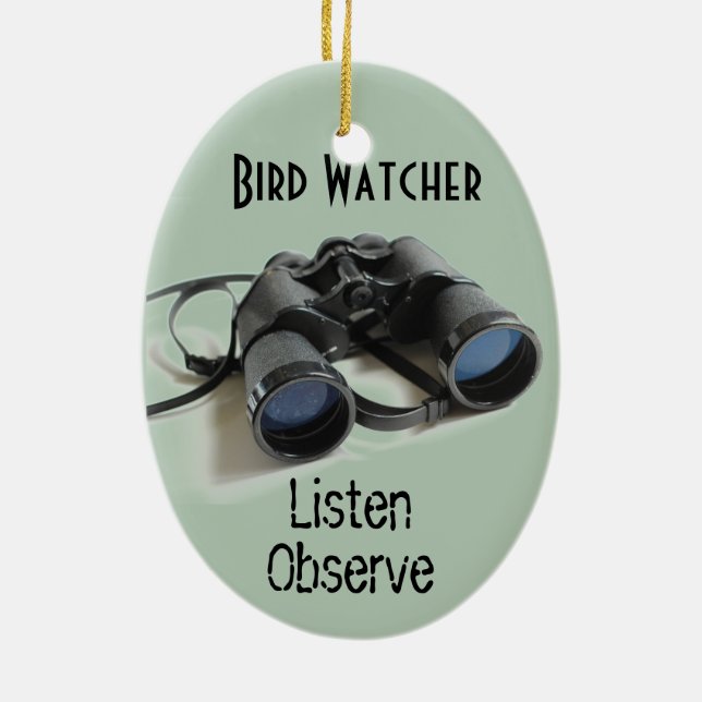 Bird Watcher Ceramic Tree Decoration (Back)