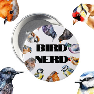 Bird watcher gift, birdwatching, British Birds 7.5 Cm Round Badge